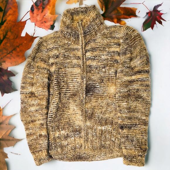 Wool blend fuzzy zip front sweater cardigan size S - Picture 9 of 9